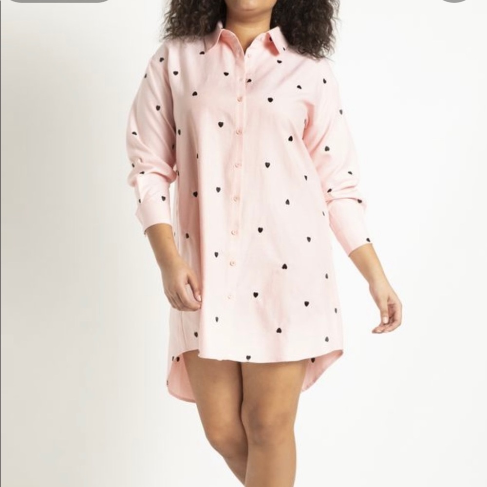 Plus Pink Shirt Dress